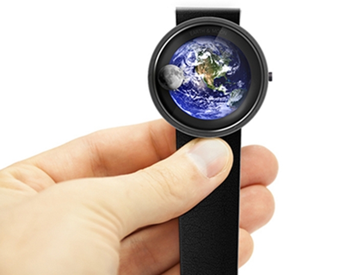 Beautiful watch - Earth and Moon concept watch The art of finding time - top emoticon